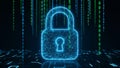 Digital Padlock Icon Symbolizing Cybersecurity and Data Protection image photo Royalty Free Stock Photo