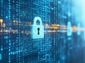 Digital padlock protecting data flow on computer screen