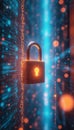 Digital padlock symbolizing cybersecurity Royalty Free Stock Photo