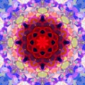 Digital Painting Abstract Colorful Floral Kaleidoscope Symmetrical Mandala Background