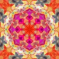 Digital Painting Abstract Colorful Floral Mandala Background