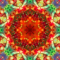 Digital Painting Abstract Colorful Floral Mandala Background