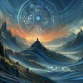 Digital painting Artistic design created using digital paintin