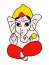 This is Digital Painting of Bal Ganesha