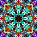 Digital Painting Abstract Colorful Floral Mandala Background