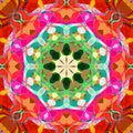 Digital Painting Abstract Colorful Floral Kaleidoscope Symmetrical Mandala Background