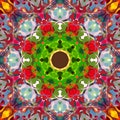 Digital Painting Abstract Colorful Floral Kaleidoscope Symmetrical Mandala Background