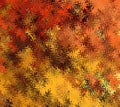 Digital Painting Abstract Multi-Color Chaotic Abstract Wavy Shapes in Different Shades of Autumn Tree Leaves Colors Background