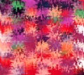 Digital Painting Multi-Color Abstract Spatter Paint in Purple, Red, Beige and Green with Dark Smudge Colors Background Royalty Free Stock Photo