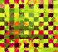 Digital Painting Spatter Paint Chaotic Abstract Rectangular Patterns in Vivid Green Color Background