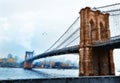 Digital Painting Of The Brooklyn Bridge Royalty Free Stock Photo