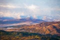 Digital painting of Cadair Idris at sunrise