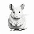 Digital Painting Of Chinchilla On White Background