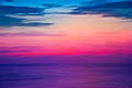 Digital painting colorful sky sunset Burning over the sea at twilight times.
