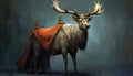 Noble Stag in Majestic Forest Landscape Royalty Free Stock Photo