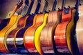 Digital painting - group of guitars in exposition