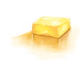 Digital painting illustration of yellow yummy butter