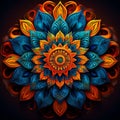 digital painting with intricate patterns forming a mandala ins Royalty Free Stock Photo