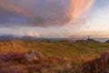 Digital painting of the Llanddwyn island lighthouse, Twr Mawr at Ynys Llanddwyn on Anglesey, North Wales Royalty Free Stock Photo