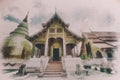 Old temple in northern Thailand, Chiang Mai Province