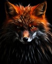 A digital painting of a red fox, AI Royalty Free Stock Photo