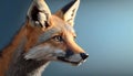 a digital painting of a red fox with a blue sky in the background of the image is a digital painting Royalty Free Stock Photo