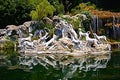 Digital painting that represents a glimpse of one of the fountains of the eighteenth-century royal gardens near Naples