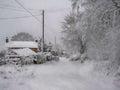 Digital painting of a rural winter snow scene on Wetley Moor, Staffordshire, UK