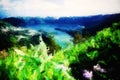 Digital Painting of Sete Cidades on Sao Miguel, Azores