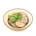 Taiwan thin noodles with sesame oil, Taiwanese traditional famous food isometric icon raster illustration