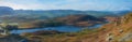 Digital painting of Tanygrisiau reservoir panorama at Blaenau Ffestiniog Royalty Free Stock Photo