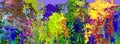 Digital painting texture colorful of big tree in deep forest. Royalty Free Stock Photo