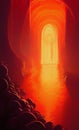 Volcanic cave entrance - digital art