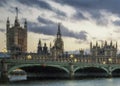 Digital painting of westminster bridge in london in UK