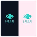 Digital Paper Cloud logo design template [vector]