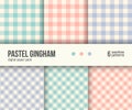 Digital paper pack, 6 traditional Gingham patterns, pastel colors