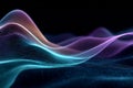 Digital particle waves creating a flowing colorful abstract background Royalty Free Stock Photo
