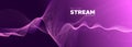 Digital Particles. Purple Big Data Stream. Light