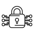 Digital password protection icon outline vector. Personal login