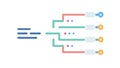Digital Pathways and Simplified Circuitry for Data Flow, vector design Generative AI Royalty Free Stock Photo