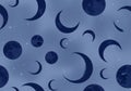A digital pattern featuring crescent and full moon shapes in Royalty Free Stock Photo