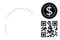 Digital Payment Concept with QR Code and Dollar Coin for Seamless Transactions Royalty Free Stock Photo