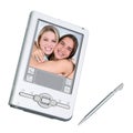 Digital PDA & Stylus Over White Royalty Free Stock Photo