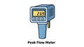 Digital peak flow meter displaying lung function Royalty Free Stock Photo
