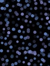 Digital periwinkle polka dots on black