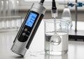 A digital pH meter displays a Royalty Free Stock Photo