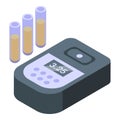 Digital ph meter showing ph value of a liquid solution using test tubes Royalty Free Stock Photo