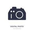 digital photo camera icon on white background. Simple element illustration from Technology concept Royalty Free Stock Photo