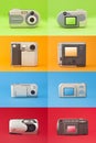 Digital photo camera set Royalty Free Stock Photo