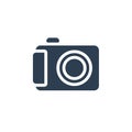 Digital photo camera solid flat icon. vector illustration